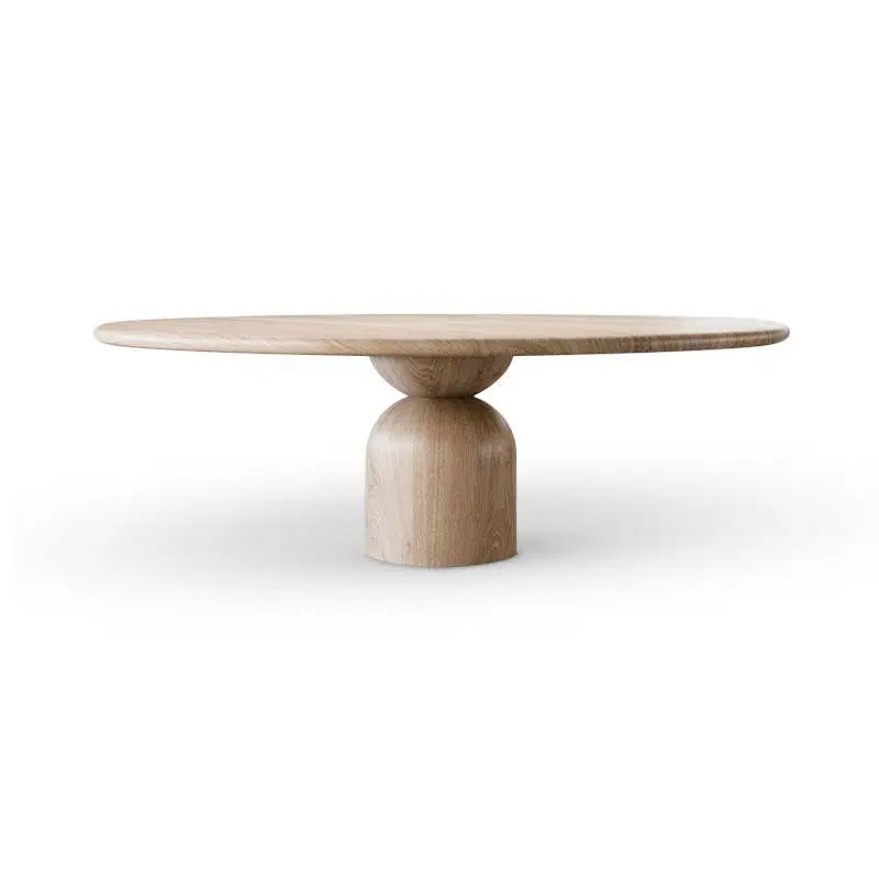 

Nordic style designer dining table small apartment creative round log cafe to discuss rest