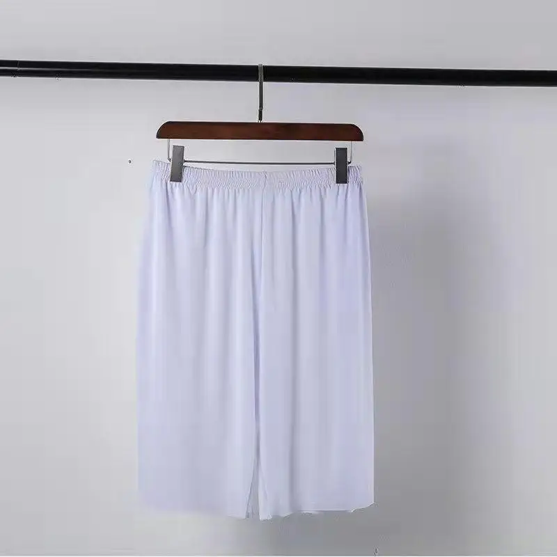 

Мужские брюки из ледяного шелка, весенние тонкие домашние свободные спортивные брюки большого размера, которые можно носить на улице, длина пять четвертей, прямые брюки