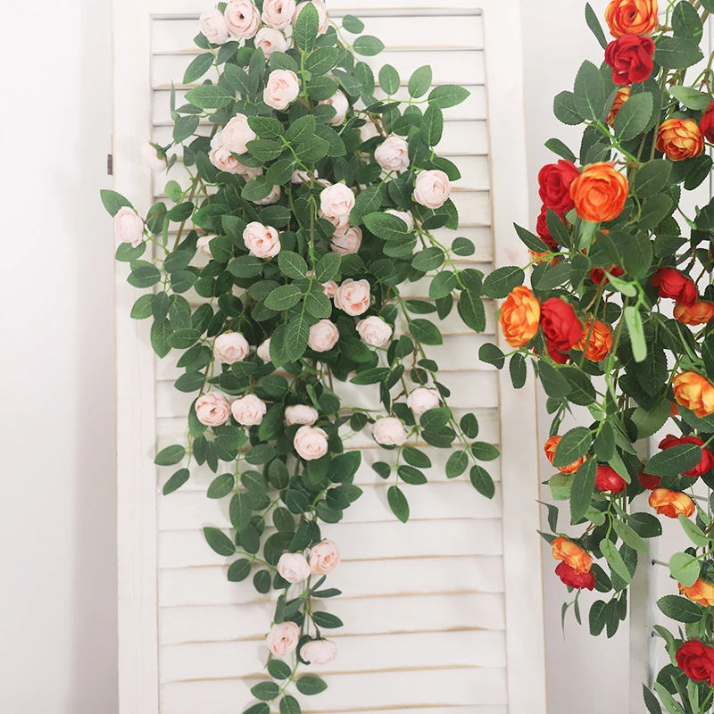 90 سنتيمتر زهرة اصطناعية روز الكرمة حديقة المنزل الجدار الشنق إكليل الزفاف الديكور وهمية عيد الميلاد DIY بها بنفسك ترتيب أوراق خضراء #3