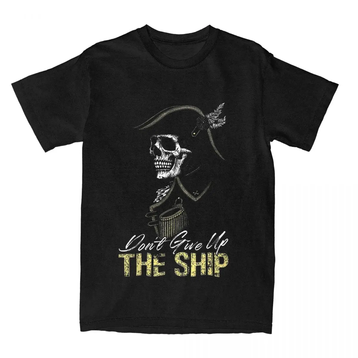Creative Don't Give Up The Ship T-Shirt for Men 100% Cotton American War T Shirt Naval Veteran Sailor Tees 4XL 5XL Clothing image 2