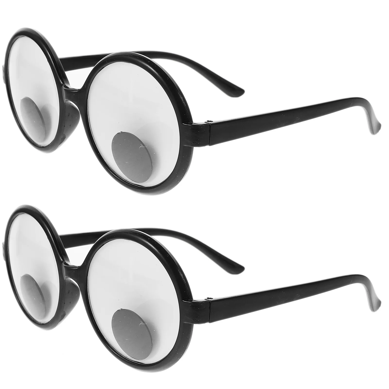 

2 Pcs Personality Rolling Eye Glasses Funny Prop Plastic Novelty Eyewear Festival Party