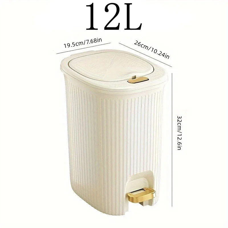 Trash Can with Lid Kitchen Standing Trash Can Large-capacity Bin Dustbin Bathroom Bucket Toilet Wastebasket Household Items