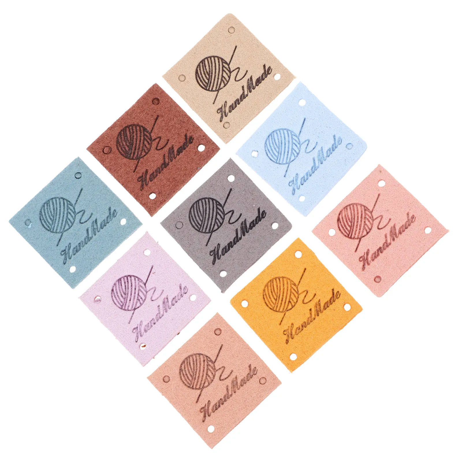 

45 Pcs Clothing Embossed Tag Tag DIY Clothes Labels H made Accessories Retro Embossed Colorful Gift Yarn Project