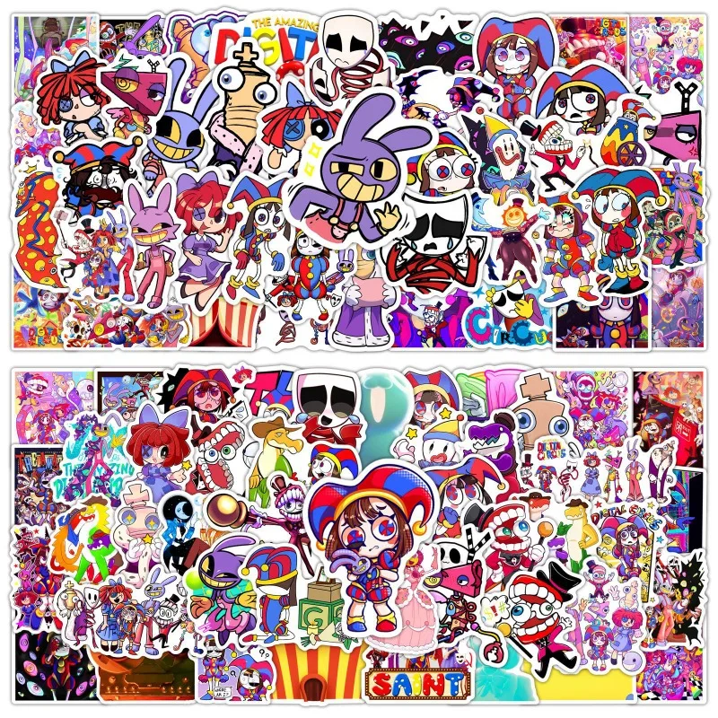 

120Pcs The Amazing Digital Circus Kawaii Cartoon Decorative Sticker Waterproof Vinyl Decals for Journaling Laptops and DIY Craft