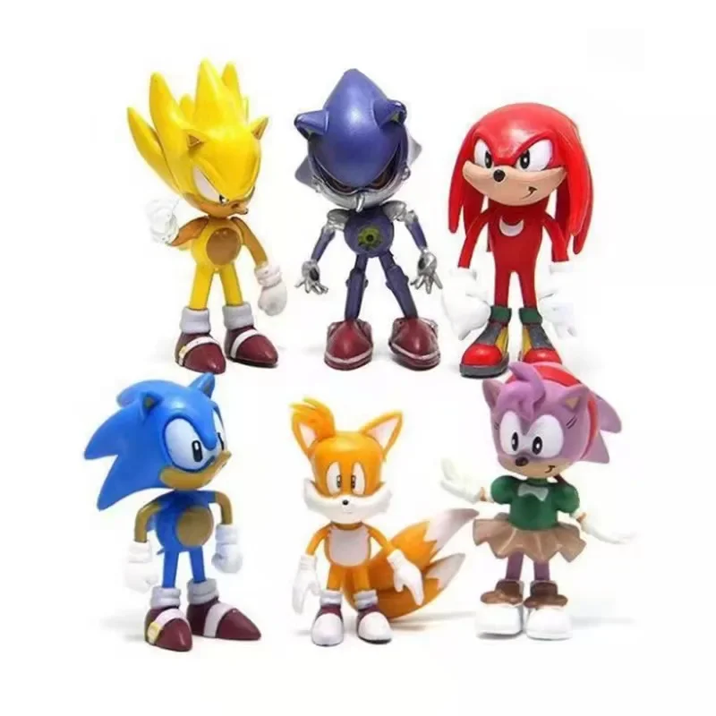 Hot Mini Anime Sonic 5-7cm PVC postać zabawka jeż cień ogon Model postaci lalka dzieci zabawki zwierzęce prezent urodzinowy