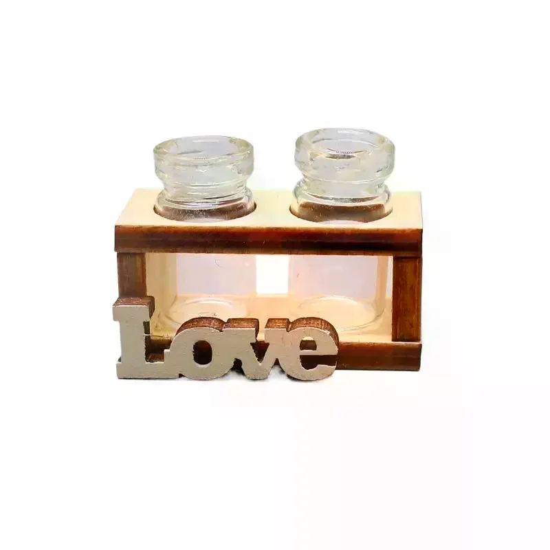 1 pz 1:12 casa delle bambole in miniatura idroponica disposizione dei fiori in legno stand mini vaso di fiori in vetro modello fai da te decorazione del giardino di casa giocattoli