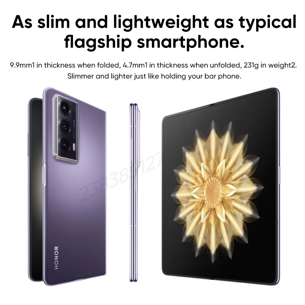 Honor-Smartphone Magic V2 5G, version internationale, téléphone portable, LTbagOLED, écran 120Hz, 7.92 pouces, caméra arrière 50MP, Snapdragon 8 +, Isabel 2, 5000mAh, 66W, NDavid