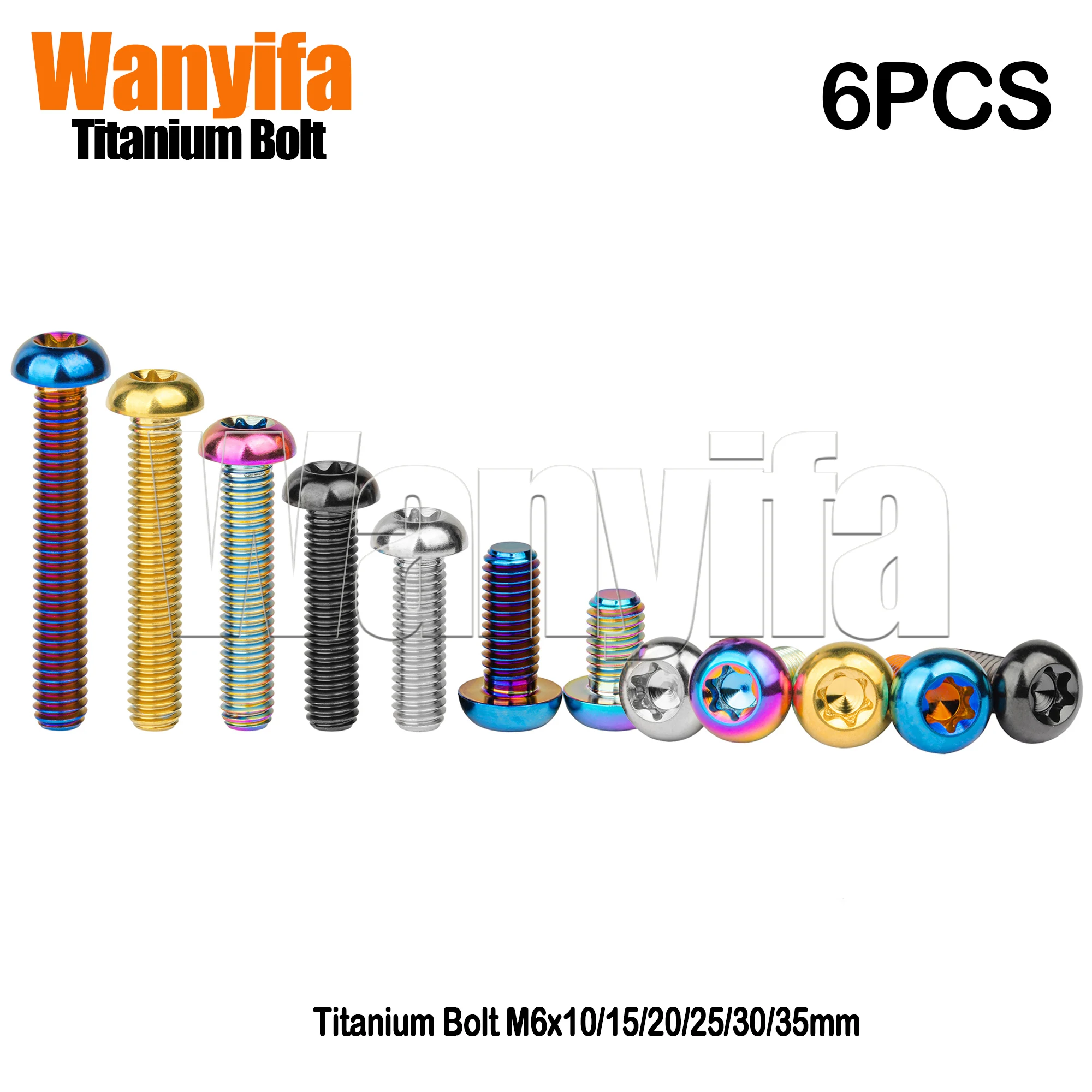 

Wanyifa Titanium Bolt M6x10/15/20/25/30/35mm Semi-Round Head Inner Plum Screws for Bicycle Part 6Pcs