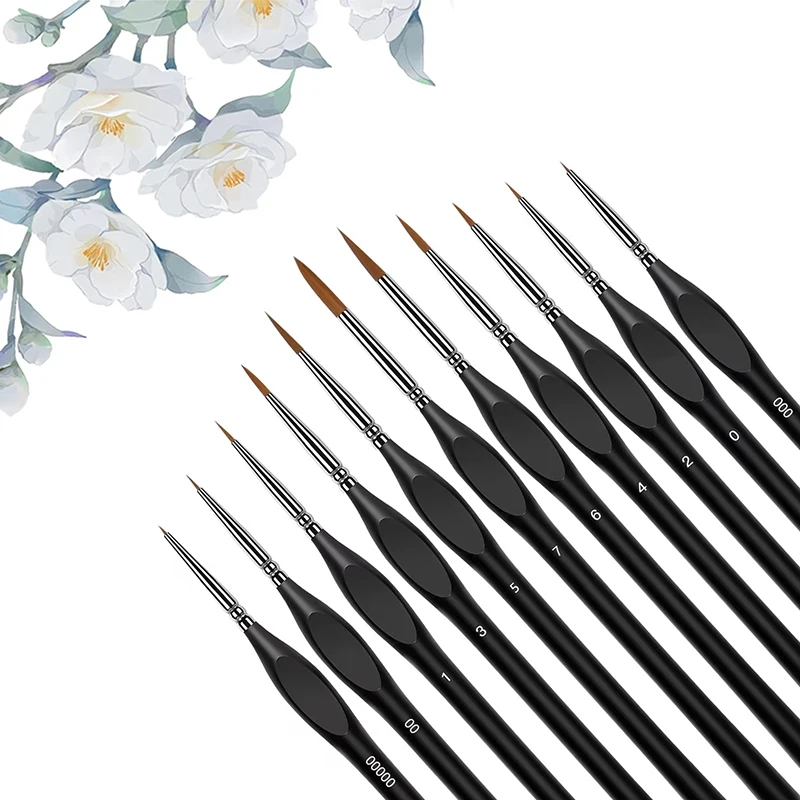Fine Tip Paint Brush Acrylic Watercolor Oil Painting Mini Paint Brush Set For Craft Models Line Drawing Detail Paint Brush Set