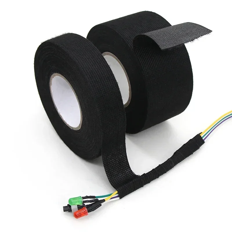 15m/roll Heat-resistant Adhesive Cloth Fabric Tape 9-50mm For Automotive Cable Tape Harness Wiring Loom Electrical Heat Tapes