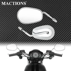 Motorcycle Rear View Side Mirror Chrome For Harley Touring Road King Softail Dyna Sportster XL 883 48 Street Bob Chopper Custom