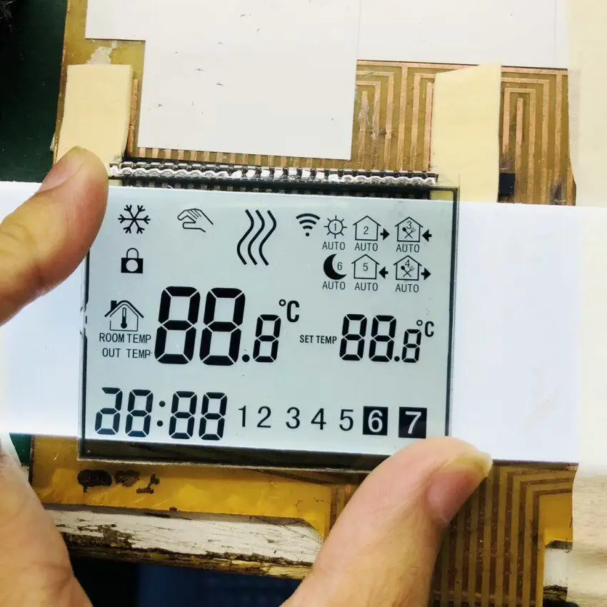 Professional custom black background white text LCD screen display STN LCD segment code screen