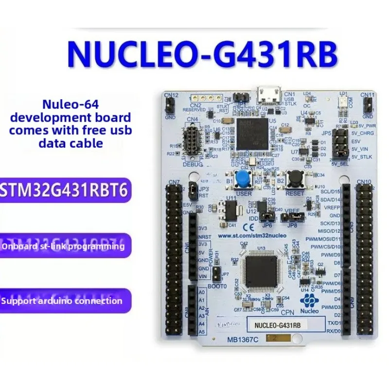 STM32 NUCLEO-G474RE MCU Core Board Nucleo 64 Pin Onboard Debugger Free USB Cable Arduino Compatible Dev Kit