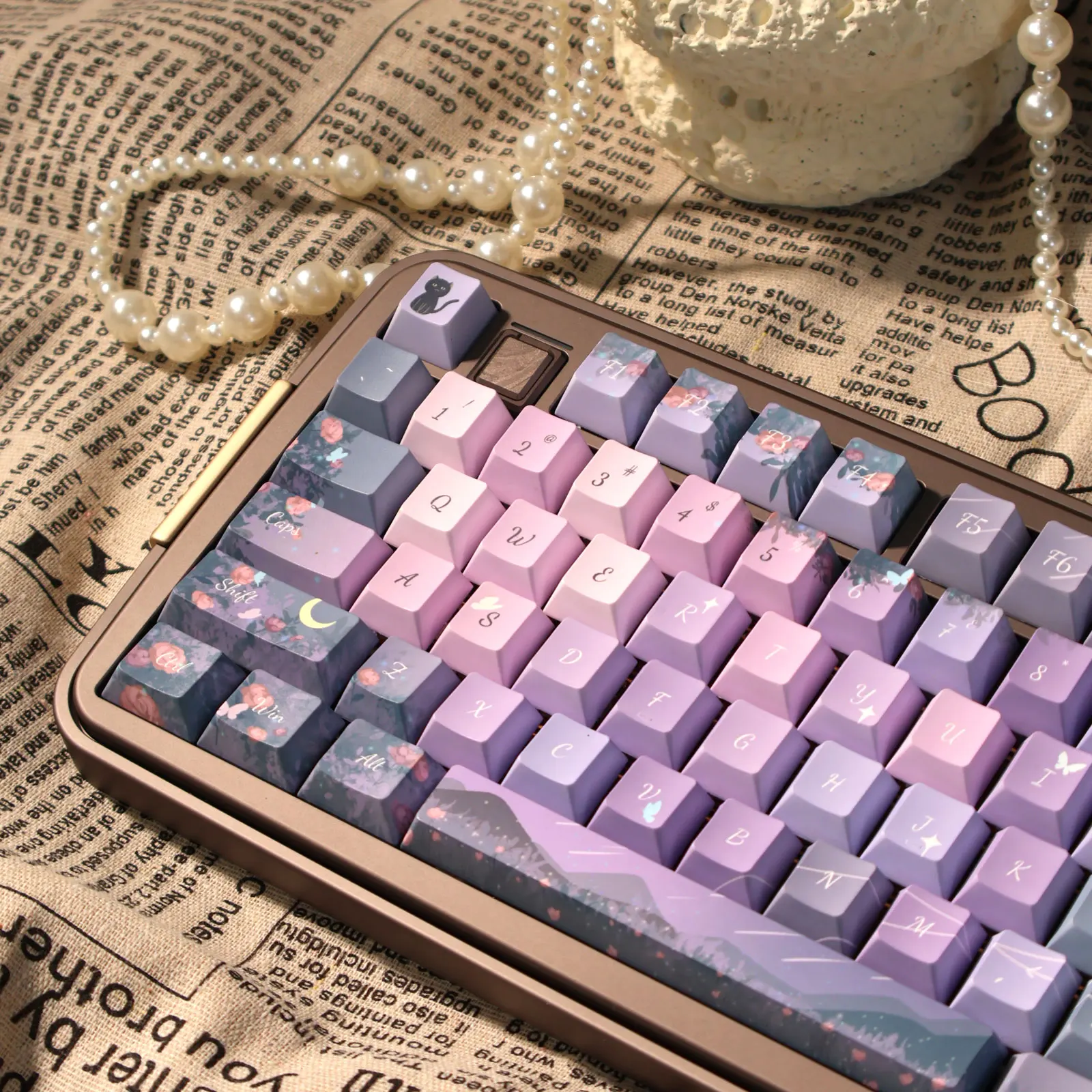 

Midsummer night original opaque side engraved moa mechanical keyboard keycap PBT full five-sided hot sublimation