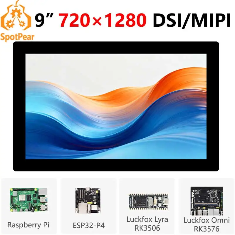 

Raspberry Pi 9-дюймовый DSI MIPI ЖК-дисплей с сенсорным экраном 9 дюймов 720x1280 для Luckfox Lyra RK3506/ESP32-P4/Luckfox Omni3576