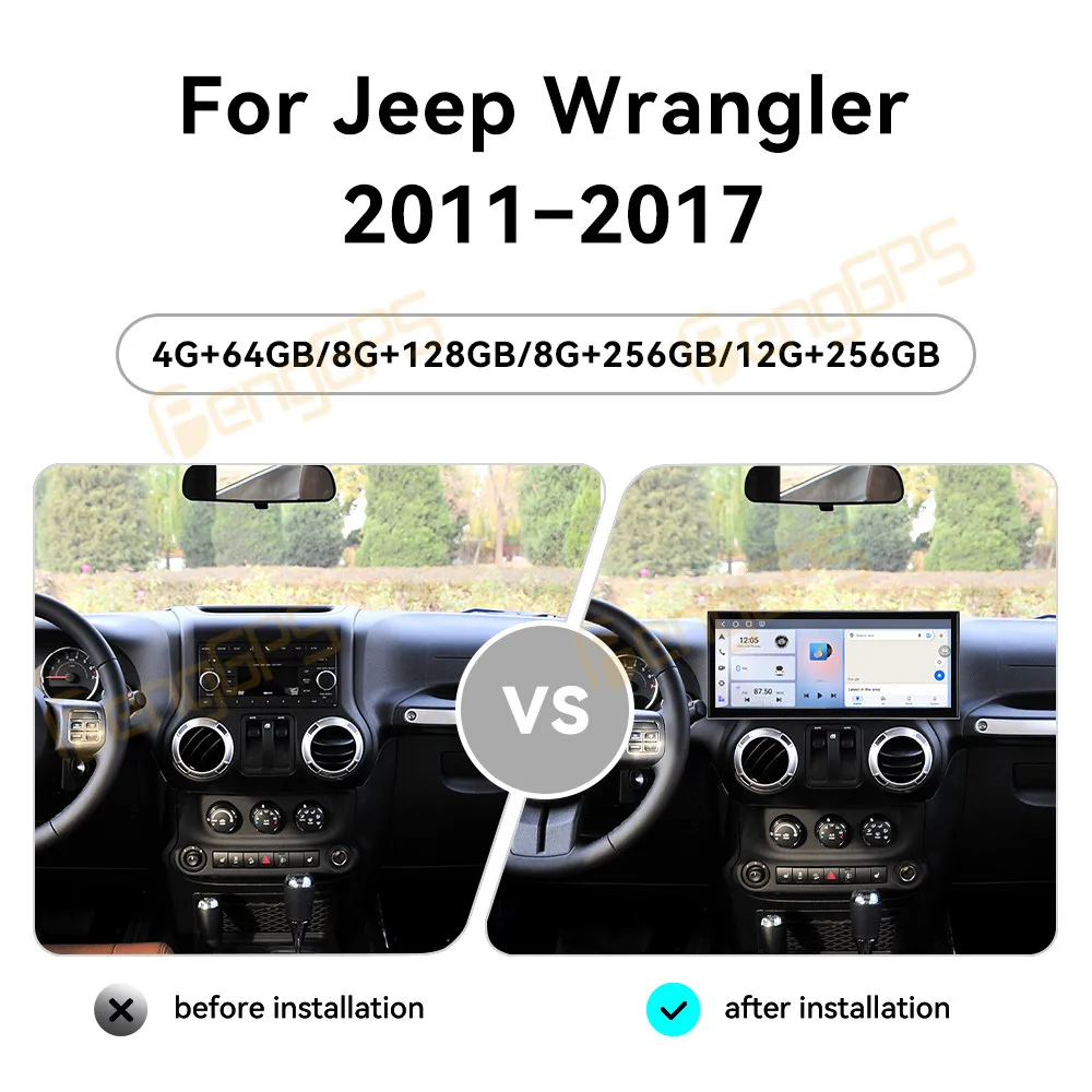 

15,8-дюймовый автомобильный радиоприемник Android 15 с CarPlay для Jeep Wrangler 2011-2017, сенсорный экран, мультимедийный плеер, GPS-навигация, головное устройство, DSP