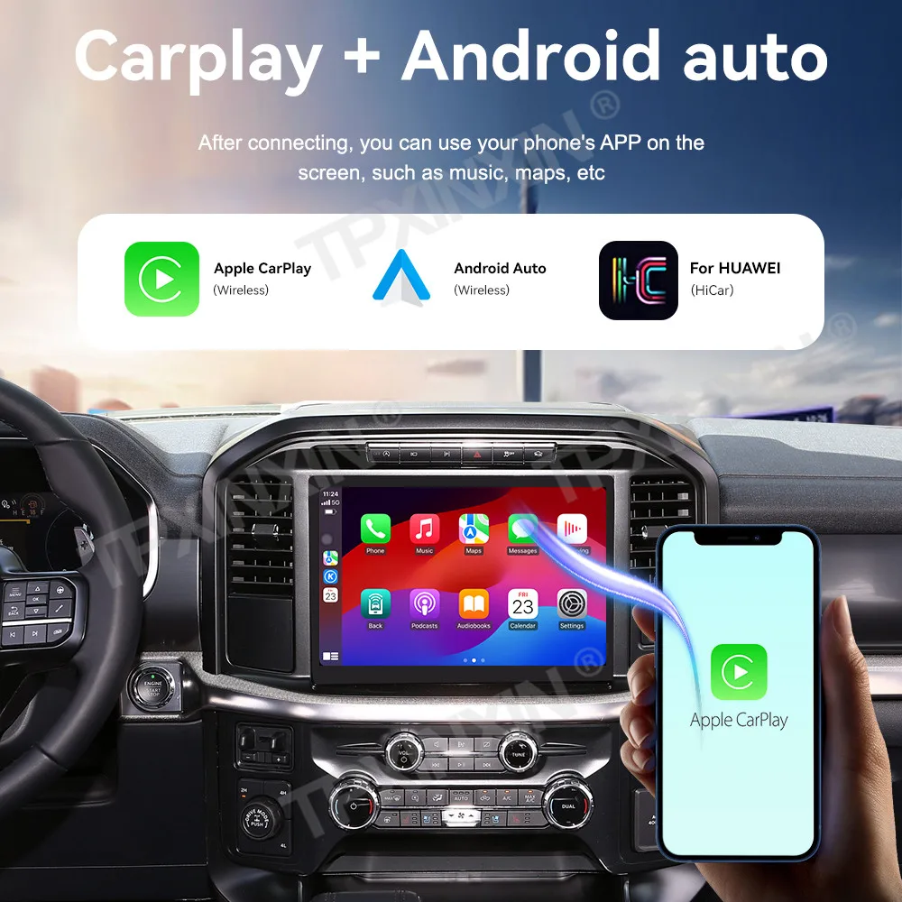 

Для Ford F150 2022-2024 Android автомобильный радиоприемник мультимедийный видеоплеер беспроводной Carplay авторадио стерео GPS навигация головное устройство