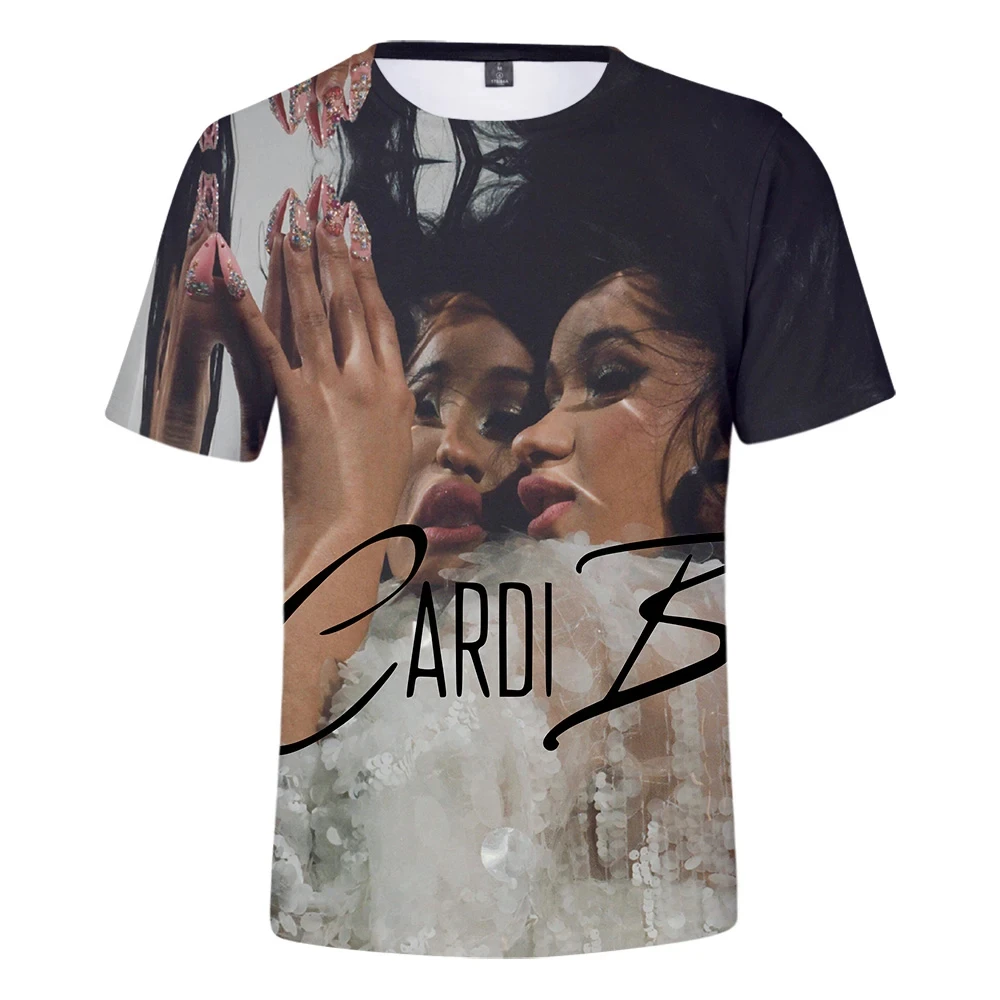 New Pop Rapper Cardi B 3D Printed T-shirt for Men/Women Summer Hip Hop Short Sleeve Tee Shirt Fashion Youth Trendy Tops Clothing