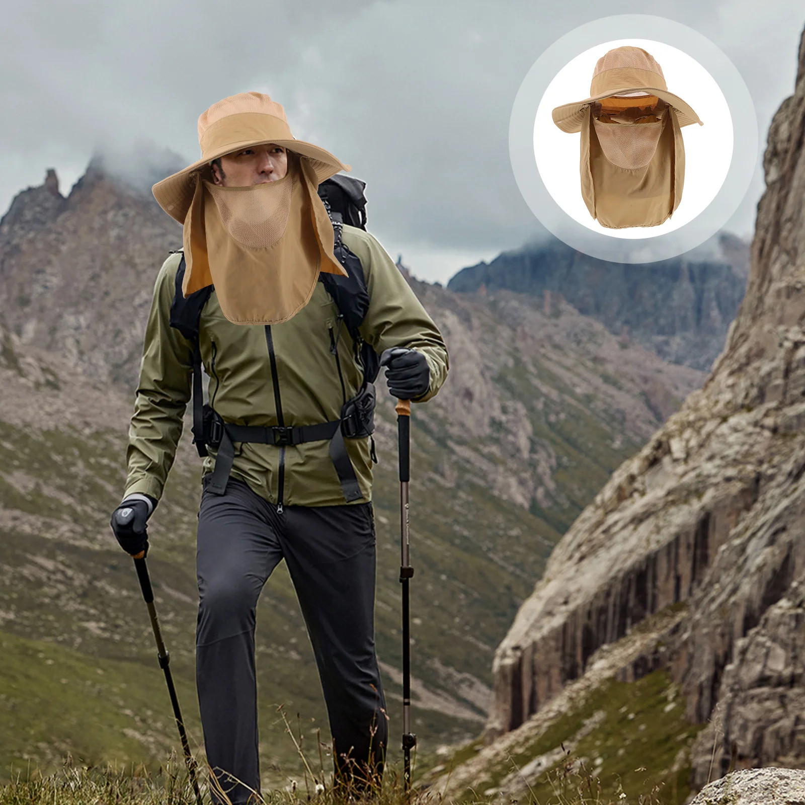 

Sun Hat Men Women Outdoor Wide Brim Fishing Hat Uv Protection Breathable Lightweight Hiking Beach