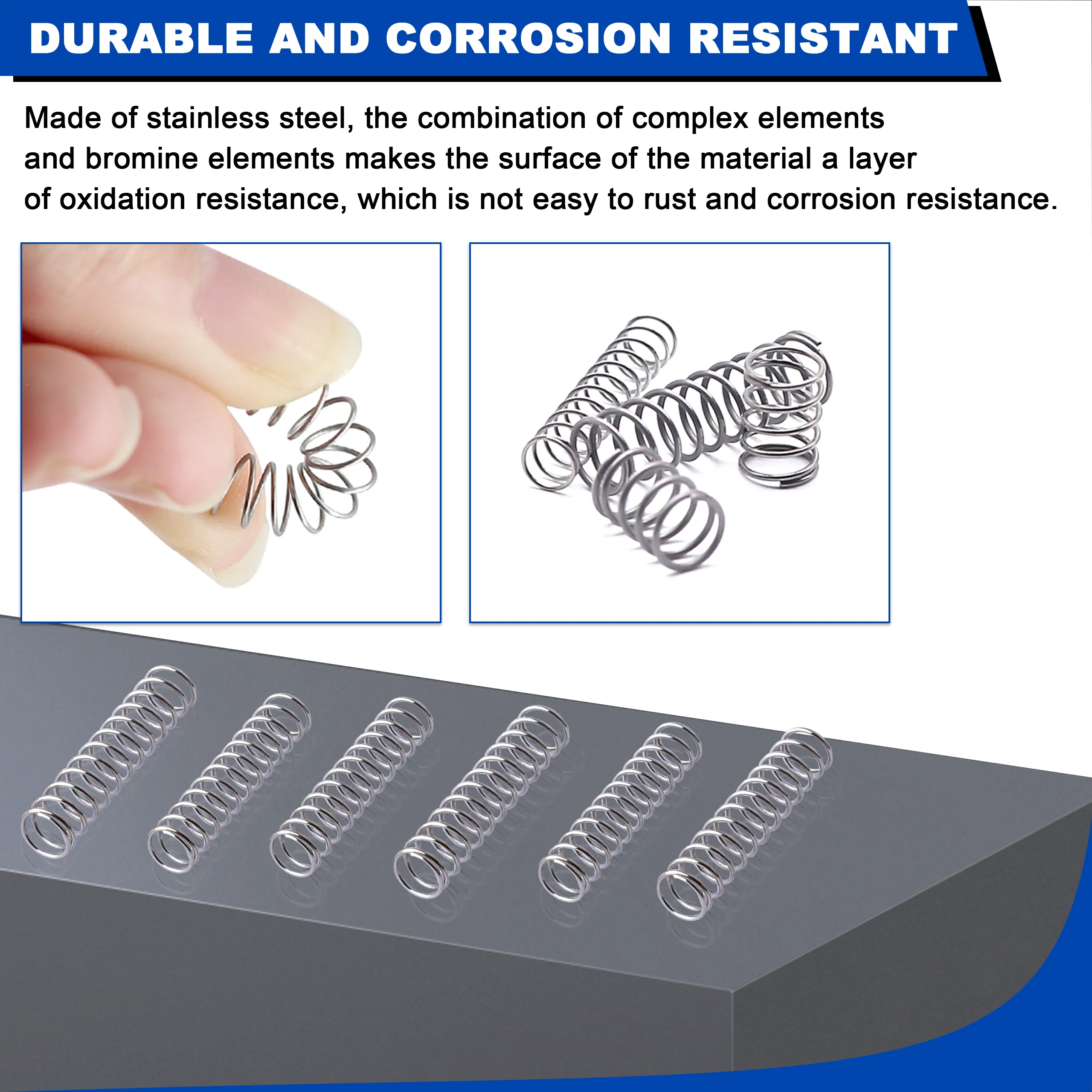 408pcs Mechanical Compression Springs Kit, 24 Sizes Stainless Steel Small Springs Pen Springs and Mini Springs（Length:10-25mm)