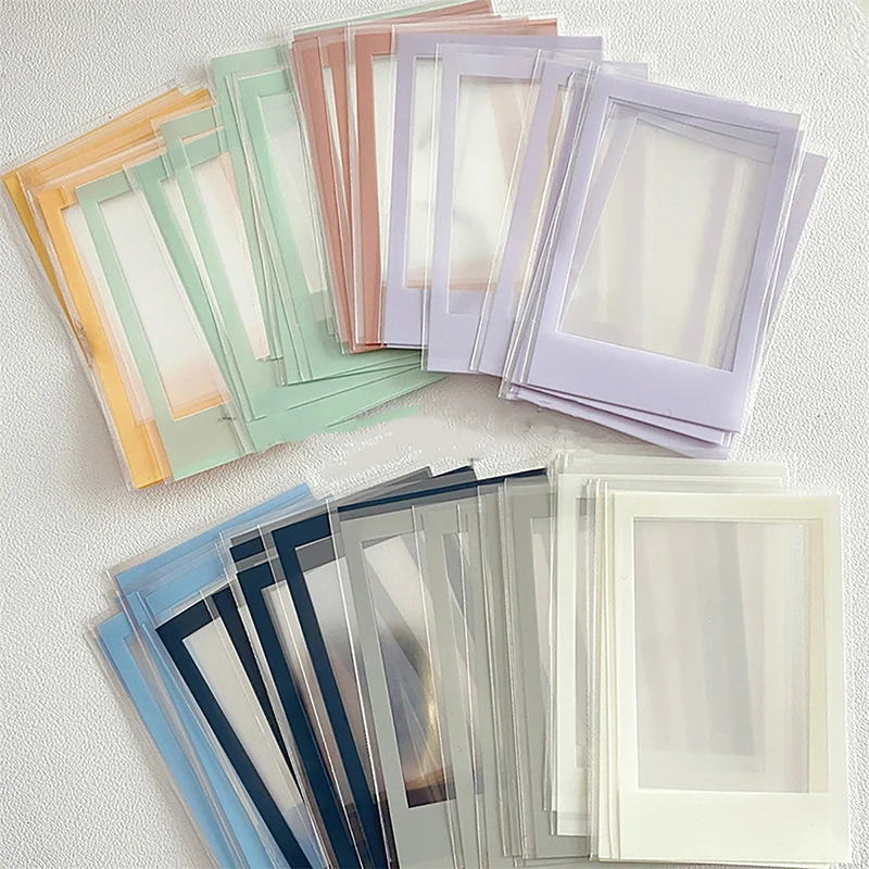 40Pcs/pack Kpop Solid Color Border Photocard Sleeves Idol Photo Cards Protective Storage Bag Card Protector Card Film