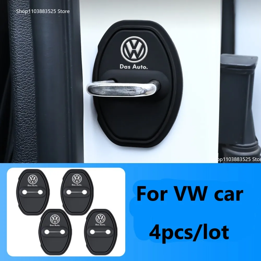 4pcs Car Door Lock Buckle Silicone Shell Sticker For VW Golf 7 7.5 6 5 MK7 MK7.5 GTI GTD PASSAT R Rline POLO CC Lamando Bora