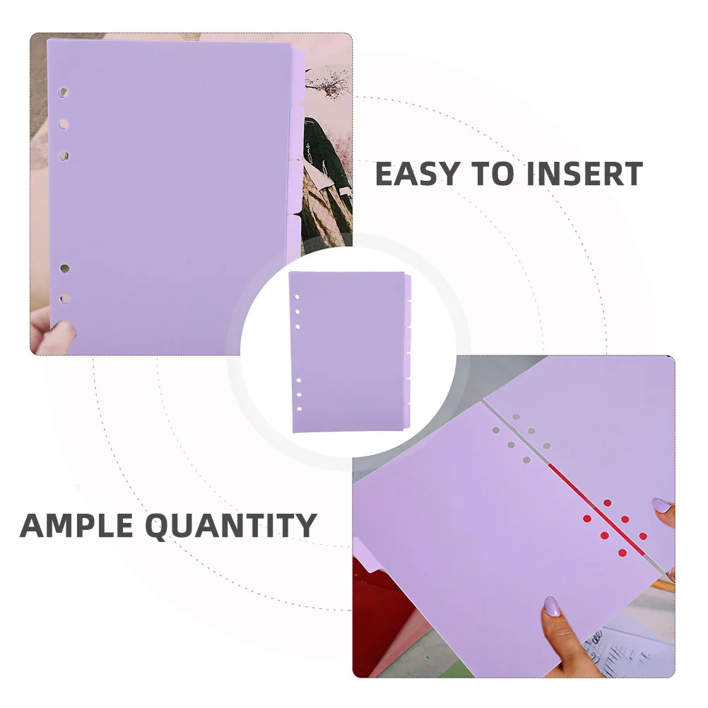 18pcs A5 Binder Dividers Index Pages Writable Tabs 6-Hole File Divider Sheets For Notebooks Planners Homework Organization
