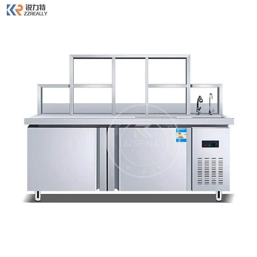 

High Quality Design Stainless Steel Freezing Insulation Milk Tea Shop Bubble Tea Counter