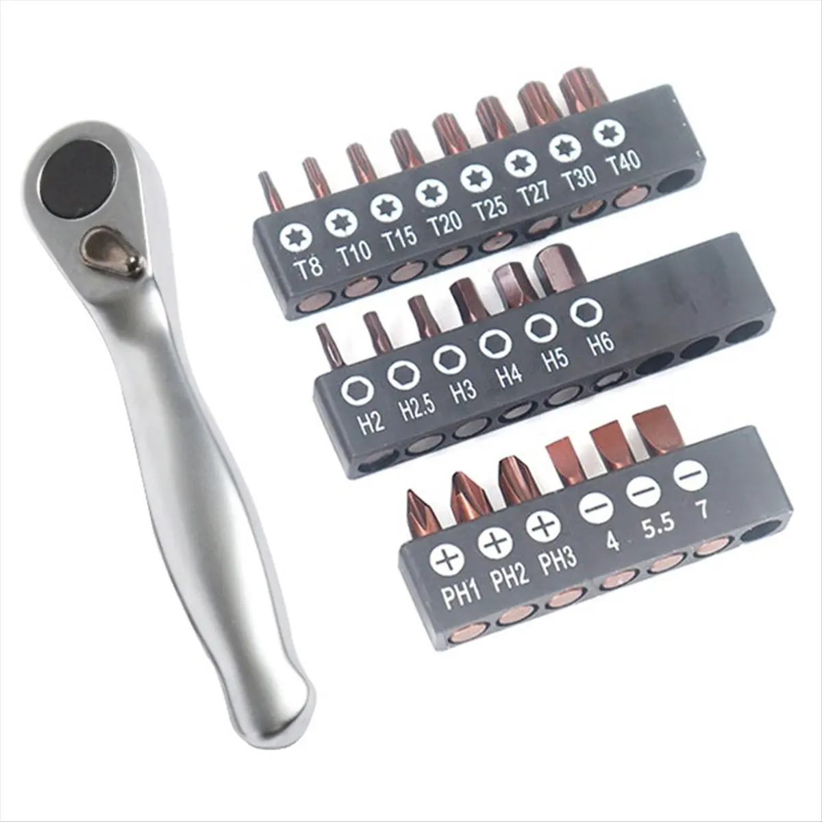 |NEWAA73|Spiny Wheel Wrench 1/4 Positive and Reverse Fast Screwdriver, Inner Hexagonal Plums Blossom Multi -Function Set