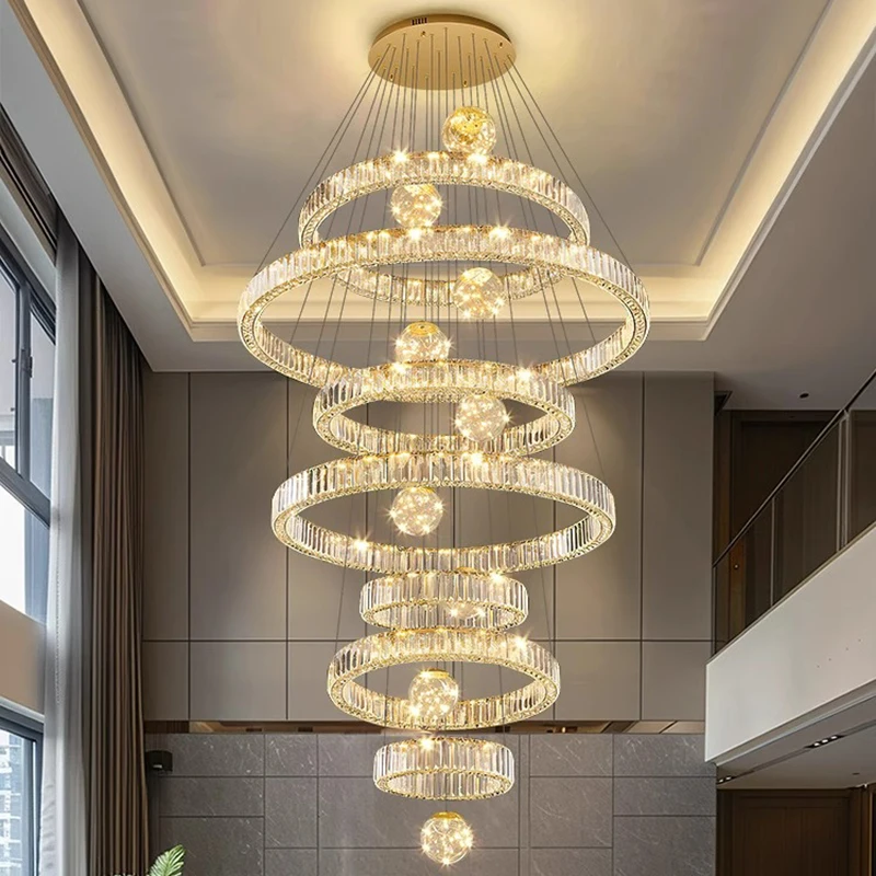 

Modern home decoration crystal chandelier, stair Pendant lamp, living room Pendant lights, interior lighting