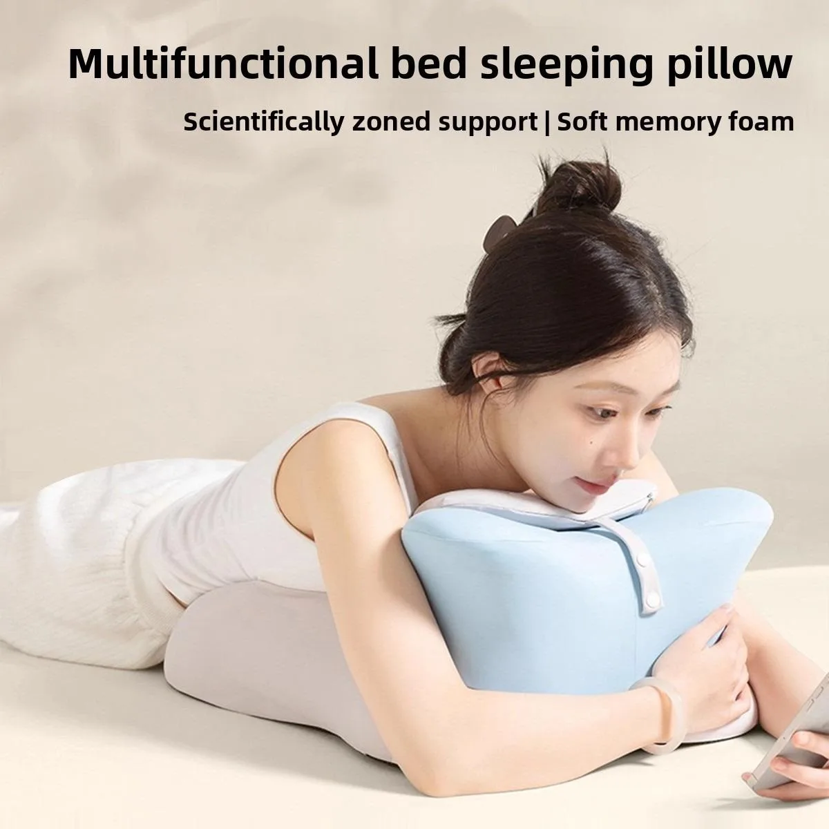 

Подушка для лежания в кровати Подушка для лежания Многофункциональная подушка для лежания Эргономичная подушка из пены с эффектом памяти Моющаяся в машине и гипоаллергенная