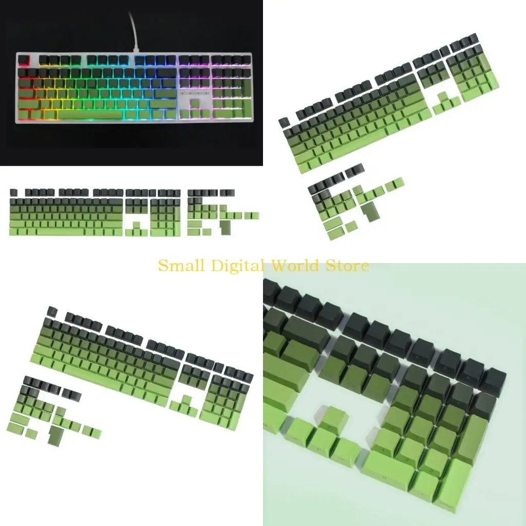 

77UB PBT Keycaps Customs Keycaps Gradients Green Keycaps OEM Profile 135 Key Keyboard Keycap for Mechanical Keyboards