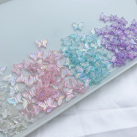 50pcs/Lot 13x16mm Ab Colorful Butterfly Acrylic Beads For Needlework Jewelry Making Diy Bracelet Necklace Keychain Accessoires