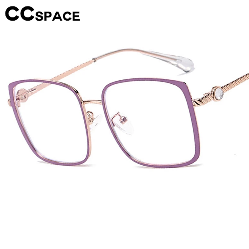 Square Metal Reading Glasses Women Large Size Spring Hinge Resin Optical Presbyopic Eyeglass Custom Diopter+50~+600 #304034