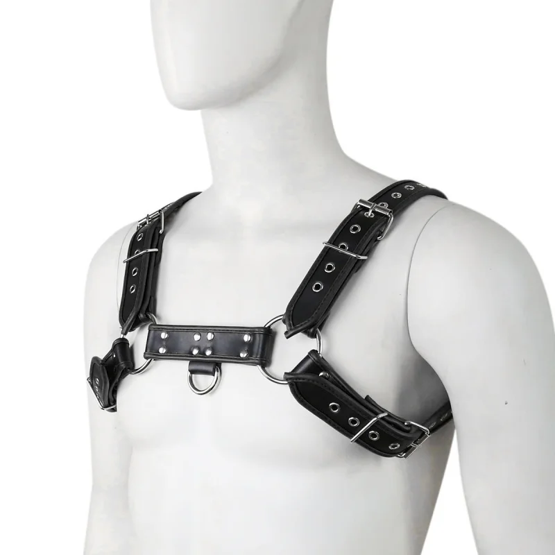 Fetisch Männliche Dessous Harness Männer Kleidung Tank Top Sexuelle Körper Leder Brust Harness Gürtel Strap Punk Rave Kostüme für Erwachsene Sex