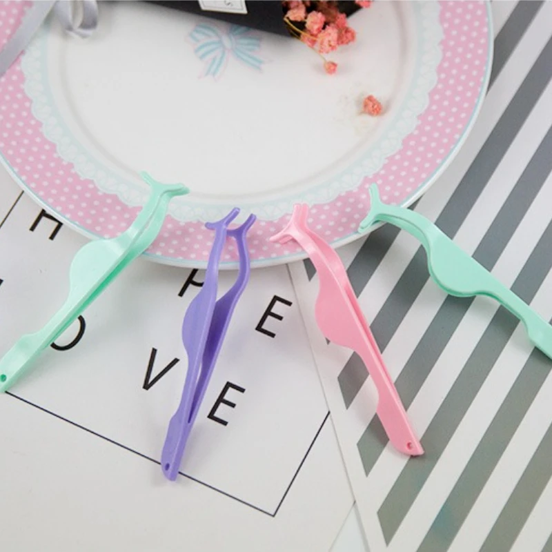 1PC Falsche Wimpern Pinzette Kunststoff Wimpern Zange Verlängerung Curler Wimpern Verlängerung Tragen Clips Wimpern Make-Up Tools Kit