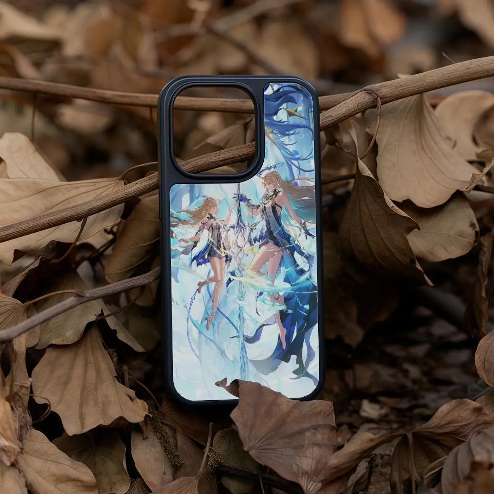 

Cartethyia Wuthering Waves Phone Case For iPhone 16 15 14 13 12 11 Pro Max Plus Black Frame Acrylic Carbon Fiber Hard Shell