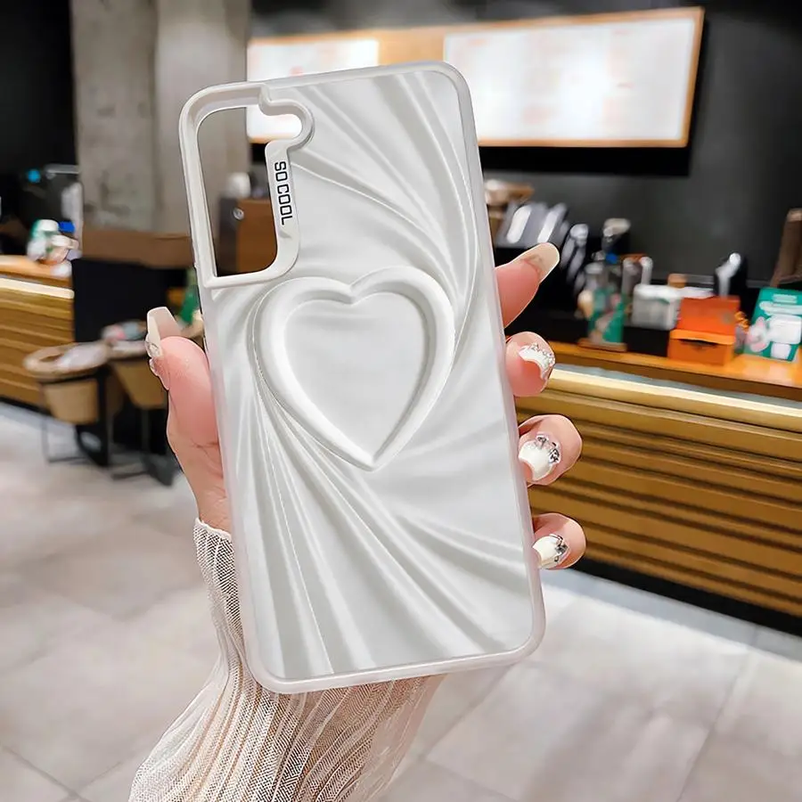 

Phone Cover Case for Samsung Galaxy S26 S21 S22 Ultra Note 20 Ultra S25Edge S24 FE S20 FE S23 S25 Black White Simple Heart