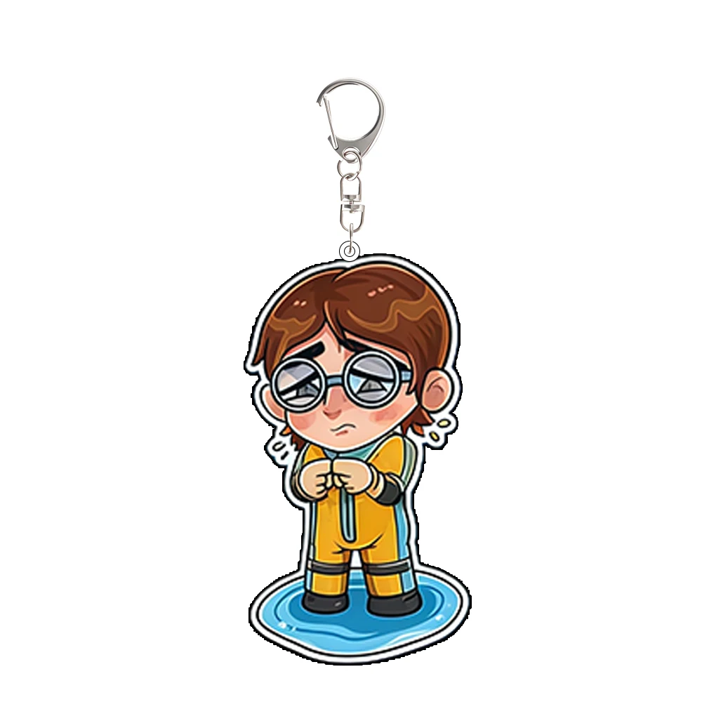 لعبة الإرسال روبرت واتر بوي شقراء السترة سونار فلامباي فينومامان سلسلة مفاتيح مصنوعة من الأكريليك على ظهره اكسسوارات مهرجان هدية