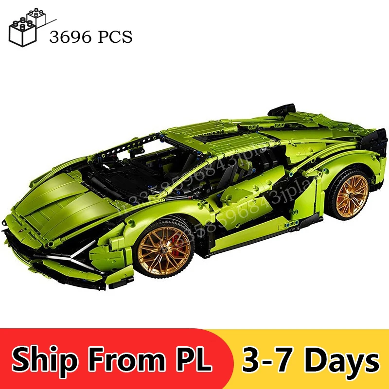 

3696 шт. технические Lambos Moc супер модель автомобиля строительные блоки совместимые 42115 кирпичи для взрослых рождественские подарки игрушки для детей