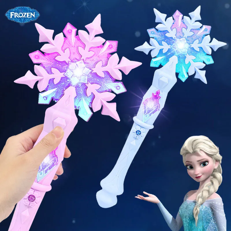 New Disney Frozen snowflake Wand with sound glow Cosplay props lit up toy Elsa Girl Princess Christmas Halloween gifts