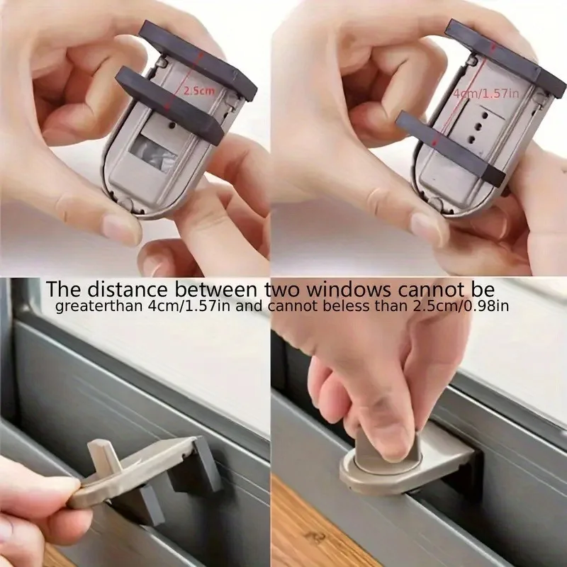 Window Limiter Heavy-Duty Aluminum Alloy Safety Lock, Child and Pet Safety Lock, Suitable for Sliding Doors and Windows - Enhanced Anti-Theft Function, Equipped with Anti-Pinch and Anti-Fall Design, Improves Home Safety