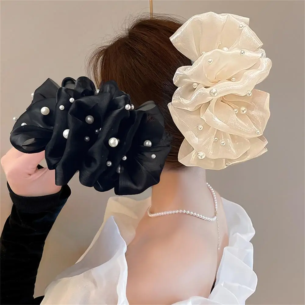 Large Bow Mesh Hairpin Summer Sweet Elegant Women Hair Claw Clips Princess Headdress Fashion Grab Clip Female Hair Accessories