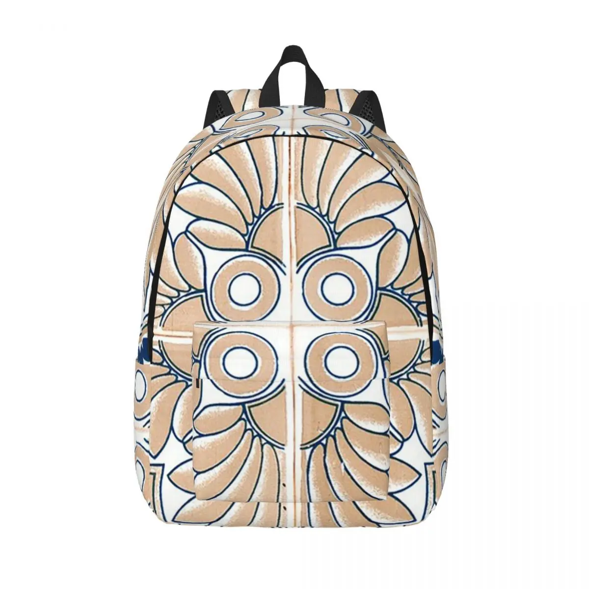 

Сицилийская синяя плитка, винтажный студенческий рюкзак с цветочными мотивами, школьная сумка, походный дорожный рюкзак, сумка для книг для мальчиков и девочек, сумки на плечо