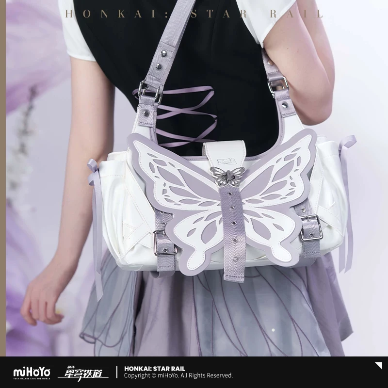 [Genuine] Castorice Thematic Impressions Shoulder Bag Game Honkai Star Rail Cosplay Prop PU&Nylon Handbag Acrylic Pendant Gifts