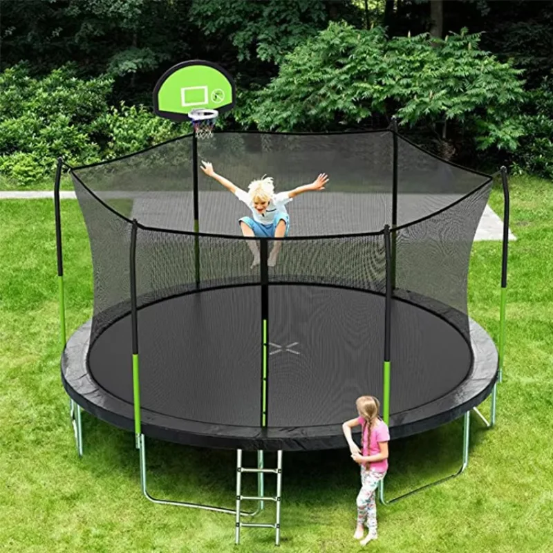 

12FT 14FT Outdoor Trampoline Large Gym Trampoline With Protective Net Adults Fitness Foam Material Jumping Bed