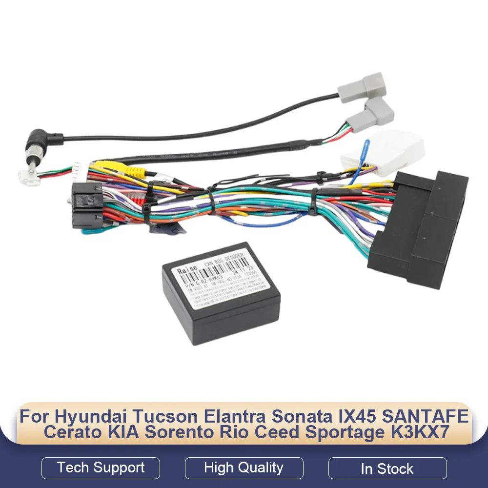 Car Android Radio 16Pin Wiring Canbus For Hyundai Tucson Elantra Sonata IX45 SANTAFE Cerato KIA Sorento Rio Ceed Sportage K3KX7