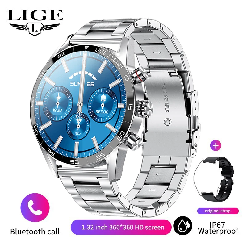 Men's Smartwatch with AMOLED Screen & Bluetooth Connection