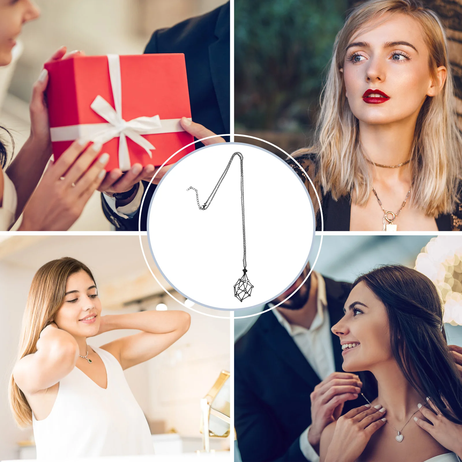 

Crystal Cage Necklace Holder Metal Hollow Stone Pendant Diy Jewelry Making Supply For Home Decor Party Accessory