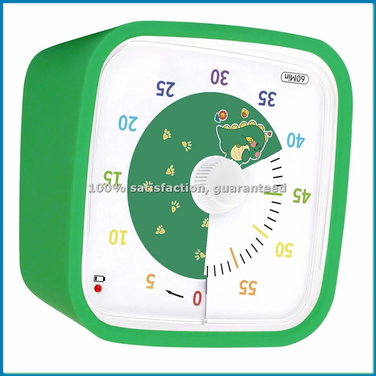 60Minute Visual Timer with Protective Case,Dinosaur Disk Timer for Kids and Adults,Silent Countdown Time Management Tool-ABVK